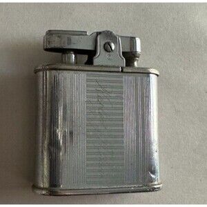 Vintage Ronson Whirlwind Lighter Silver Engraved Wesley Silver Tone 2 Inch